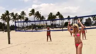 Striking babes get picked up at the beach and fucked hard by the pool