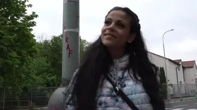 Public agent sexy tiny brunette sandra soul fucked in public