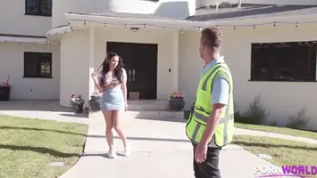 Grounded teenage slut violet starts lets delivery man fuck all of her holes