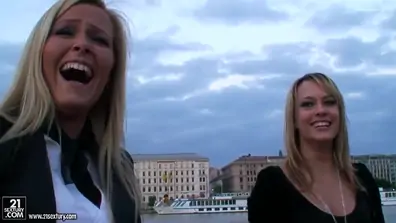 Blue angel and sophie moone ride on a boat