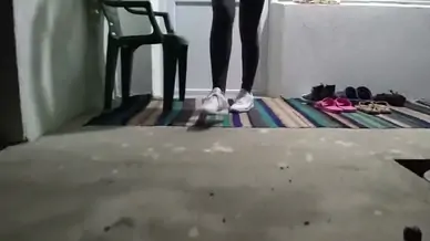 Snail crushed under sneakers