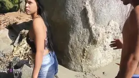 Married woman having sex with stranger on the beach