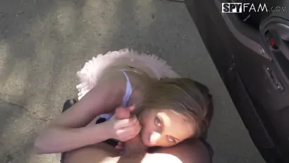 Hot blonde anya fucks her stepbro to keep her secret and gets a creampie