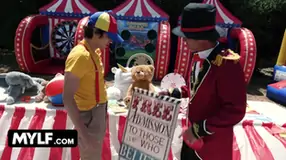 Worlds strongest milf bella rolland gets her pussy destroyed in a bounce house