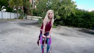 Blonde seduced by a pickup truck and fucks inside the car with lexi lore