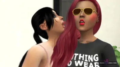 Lesbian stepsisters eat pussy very hard sexual hot animations