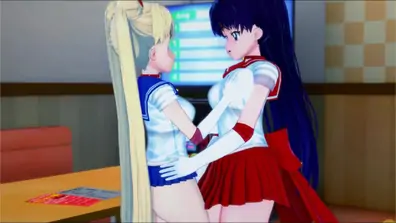 Sailor moon lesbian fingering and lesbian trib in sailor mars lesbian sex fingering eat out and