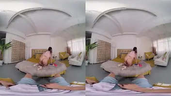 Virtual reality and sapphire astrea in testing a sex toy