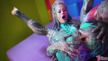 Raunchy punk girl emotional adult video