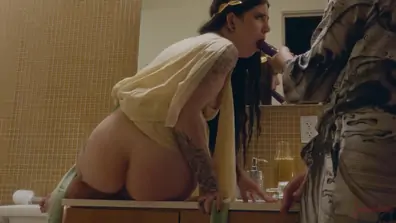 Manifests at the toilet goddess for rough anal play with lily thot and anal toys