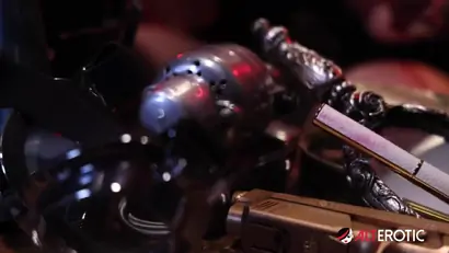 Kitt jones gets so horny in her bunker she uses a powerful machine on her pussy alterotic