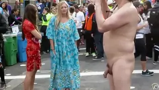 Blonde virgin takes a lusty look at the exhibitionist s penis
