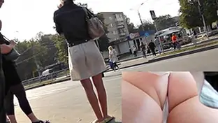Tasty a hole in white panty up the petticoat