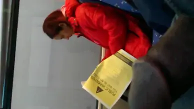 Flashing unlucky turkish woman on the train