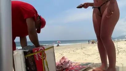 Smallest bikini ever on the juicy maid