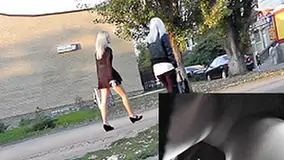 Astounding public transport upskirt