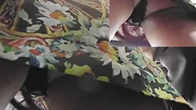Hawt bus upskirt movie with lace straps