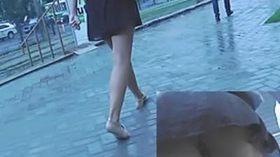 Delightful upskirt angel in subway