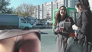 Hawt upskirt in public transport