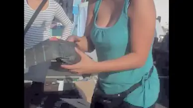 Amateur mature female big tits down the blouse