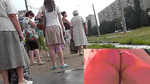 Delightful upskirt porno by amateur dark haired girl