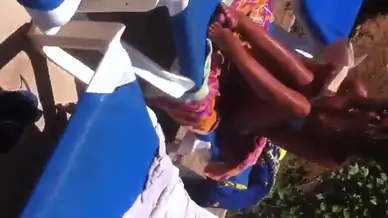 Sexy ass brunette sunbathing