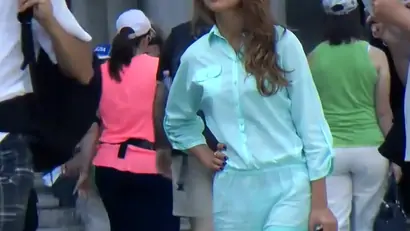 See through outfit reveals a thong