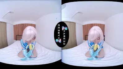 Japanese cosplayer maria nishikawa rides a big hard cock