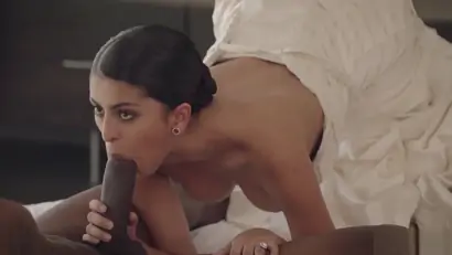 Black groom and white bride fuck like crazy in their bedhd