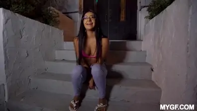 Binky beaz in binky gets fucked on her driveway gf