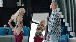 A cute blonde gave herself to a black man after a romantic date