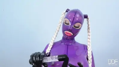 Latex lucy she looms in latex
