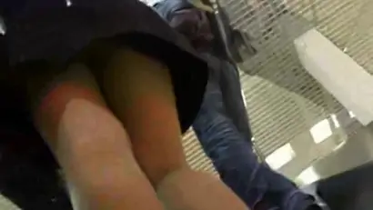 Glamourous babes with nice legs in the mall candid
