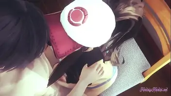 Anime hentai sister pretends to be fucking machine