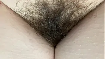 Close up in bed hairy granny pussy