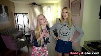 Creepy dad fucks daughter next to friend
