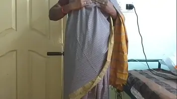 Desi tamil aunty boobs press and sucking