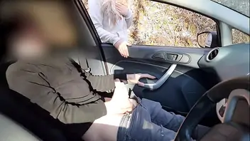 Girl fingers herself in car