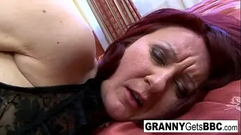 Granny takes black cock in her ass