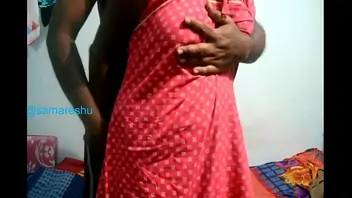 Indian housewife cheating husband with young boy