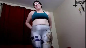 Latex leggings anal dildo